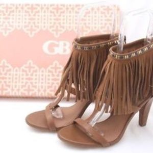 Tan size 9 Gianni Bini open toe heels